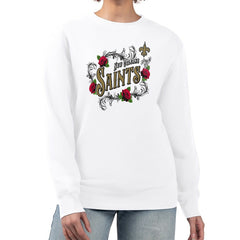 G-III 4Her by Carl Banks Women's Roses Fleece Tri-Blend Pullover Sweatshirt - New Orleans Saints