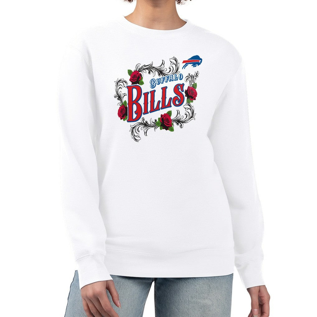 G-III 4Her by Carl Banks Women's Roses Fleece Tri-Blend Pullover Sweatshirt - Buffalo Bills