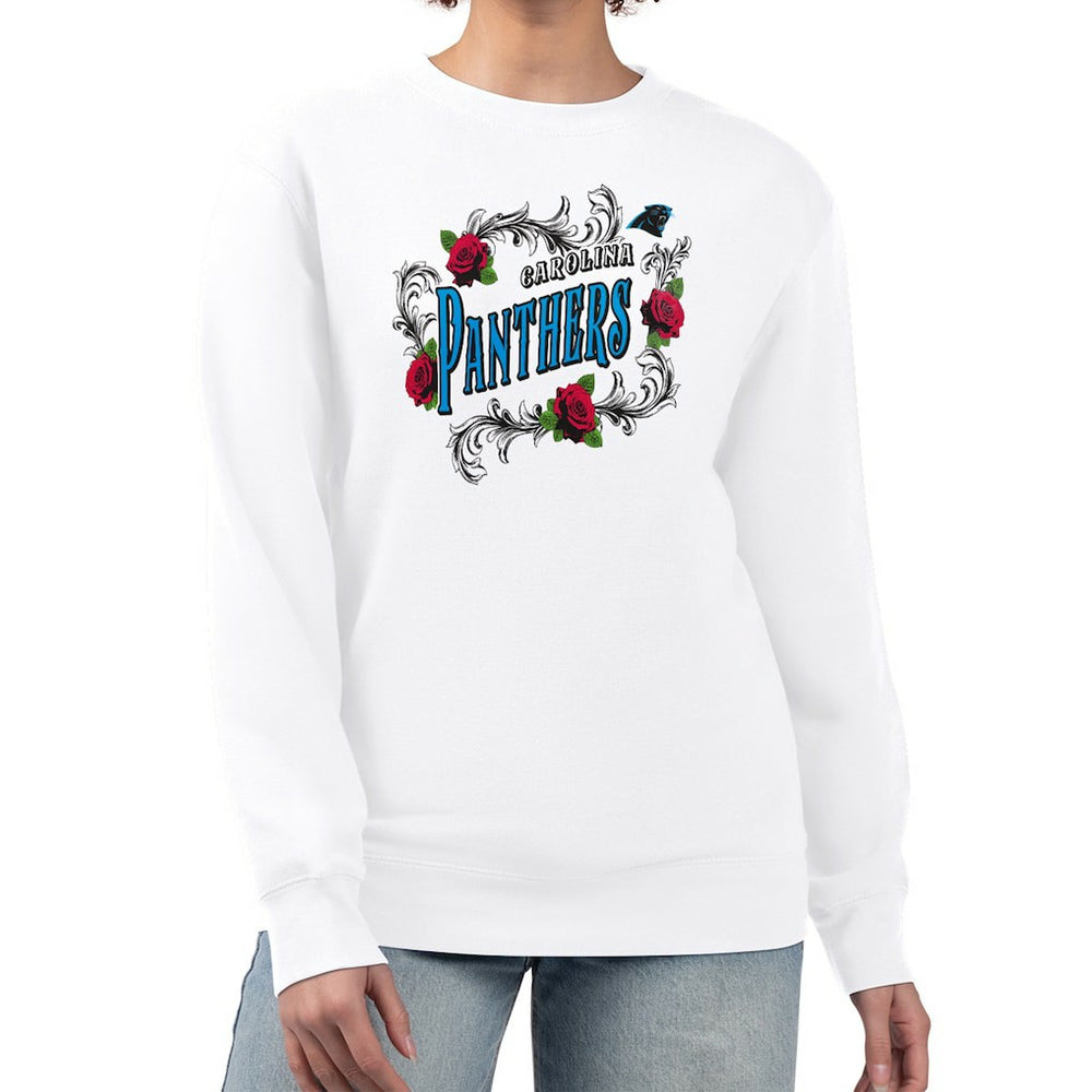 G-III 4Her by Carl Banks Women's Roses Fleece Tri-Blend Pullover Sweatshirt - Carolina Panthers