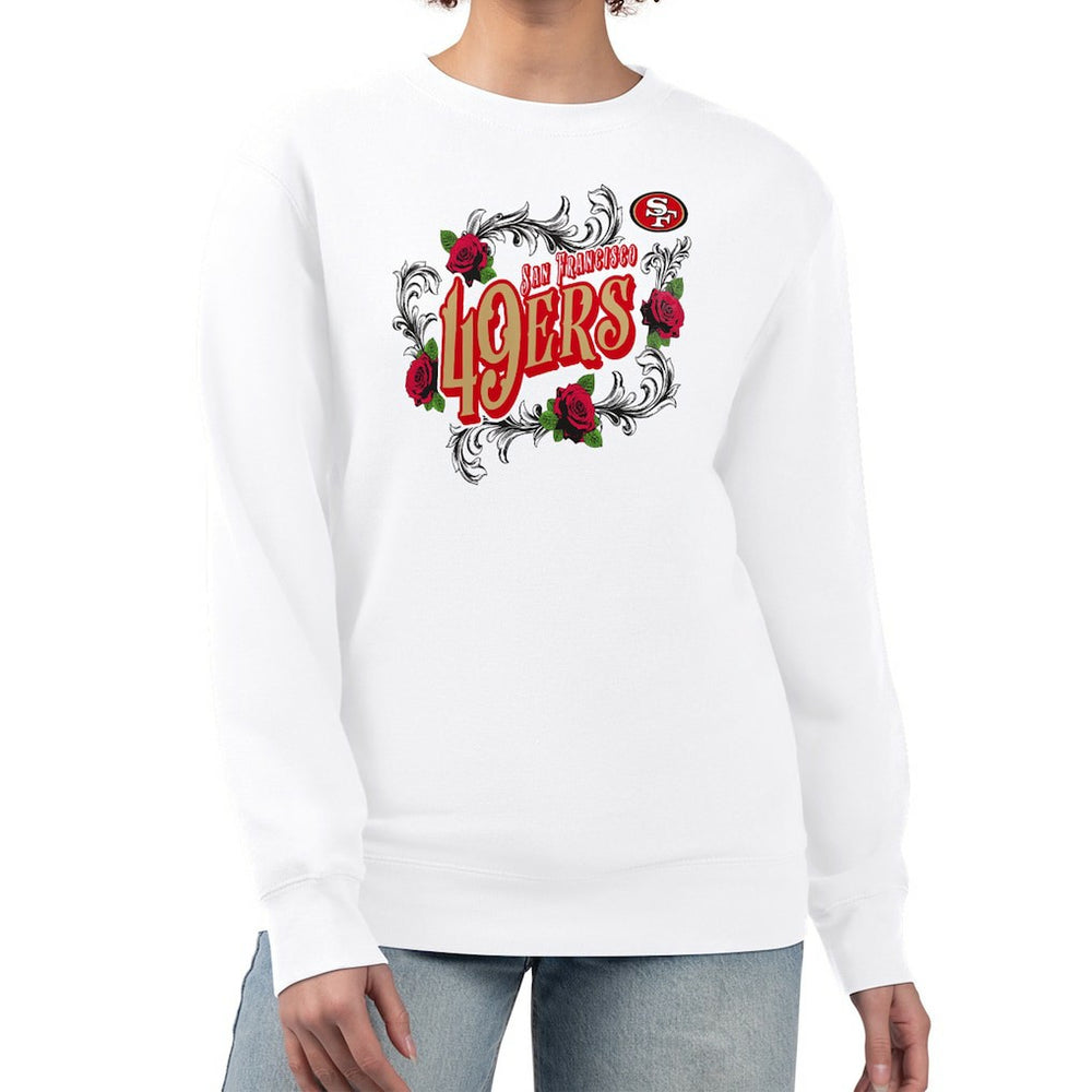 G-III 4Her by Carl Banks Women's Roses Fleece Tri-Blend Pullover Sweatshirt - San Francisco 49ers