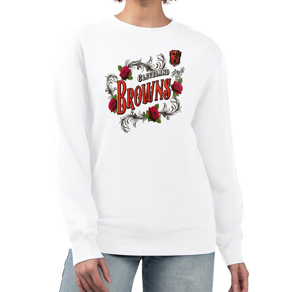 G-III 4Her by Carl Banks Women's Roses Fleece Tri-Blend Pullover Sweatshirt - Cleveland Browns