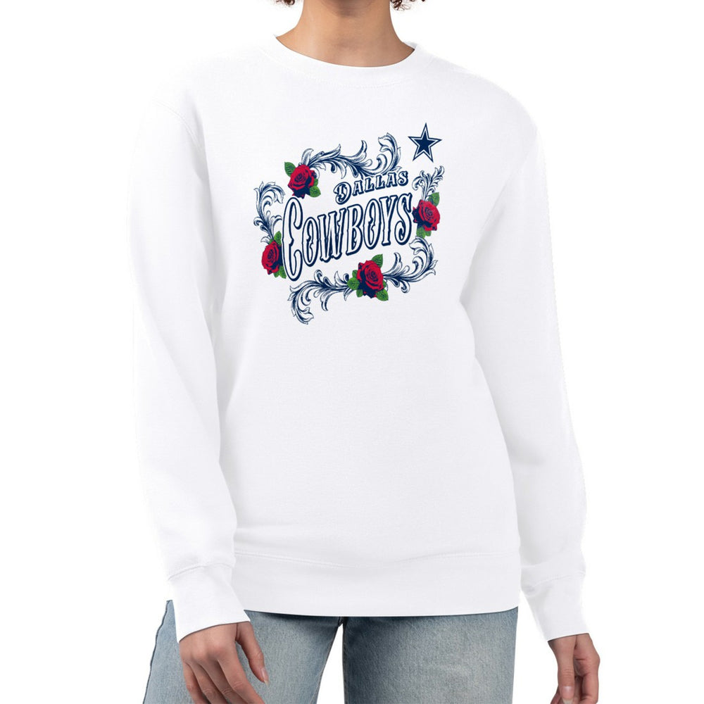 G-III 4Her by Carl Banks Women's Roses Fleece Tri-Blend Pullover Sweatshirt - Dallas Cowboys