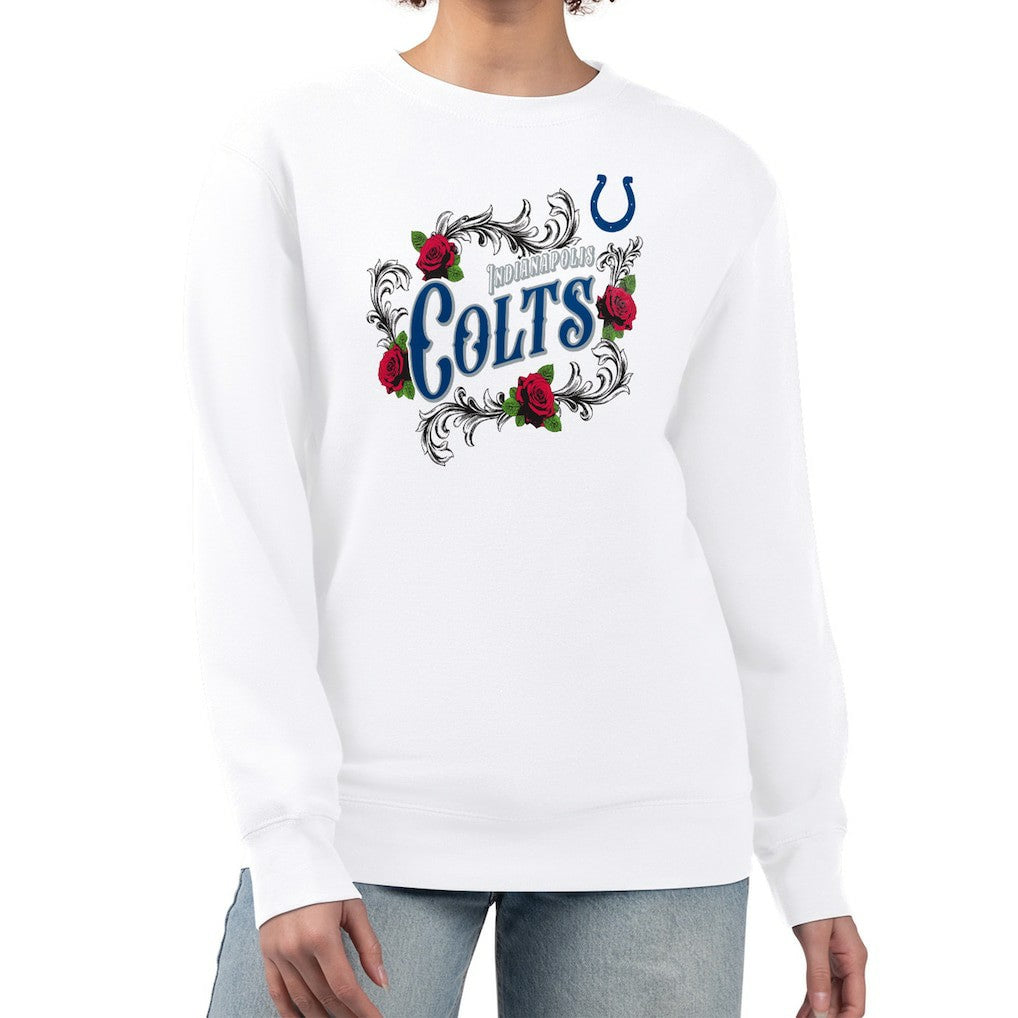 G-III 4Her by Carl Banks Women's Roses Fleece Tri-Blend Pullover Sweatshirt - Indianapolis Colts