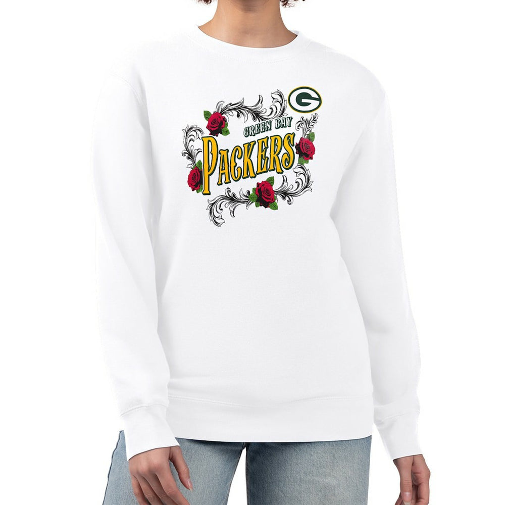 G-III 4Her by Carl Banks Women's Roses Fleece Tri-Blend Pullover Sweatshirt - Green Bay Packers