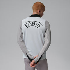 Paris Saint-Germain Jordan Brand Men's Strike Drill Quarter-Zip Long Sleeve Dri-FIT Top - Jordan White