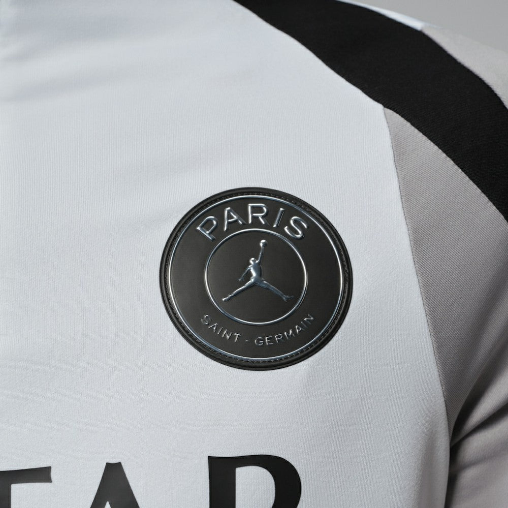 Paris Saint-Germain Jordan Brand Men's Strike Drill Quarter-Zip Long Sleeve Dri-FIT Top - Jordan White