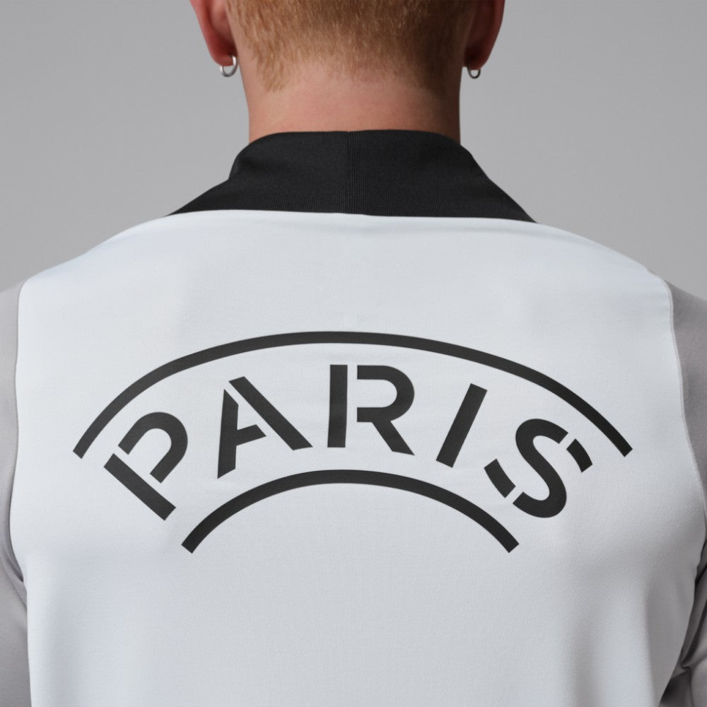 Paris Saint-Germain Jordan Brand Men's Strike Drill Quarter-Zip Long Sleeve Dri-FIT Top - Jordan White