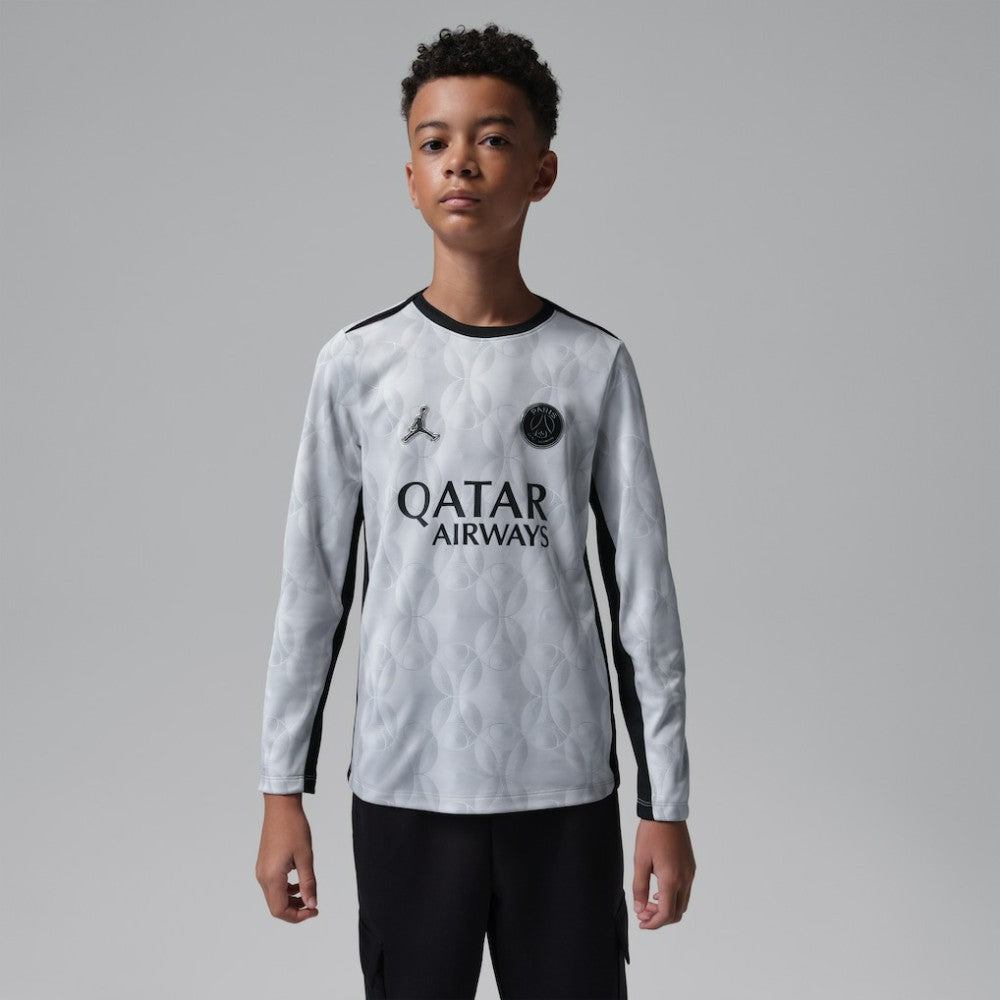 Paris Saint-Germain Jordan Brand Youth Long Sleeve Pre-Match Dri-FIT Top - Jordan Gray