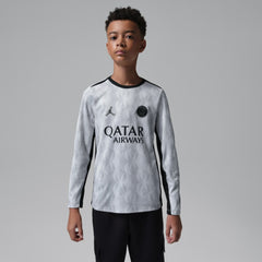 Paris Saint-Germain Jordan Brand Youth Long Sleeve Pre-Match Dri-FIT Top - Jordan Gray