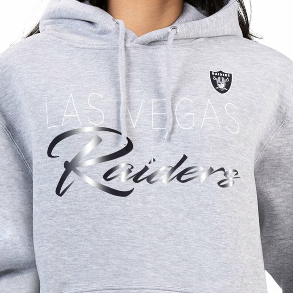 G-III 4Her by Carl Banks Women's Shadow Logo Fleece Pullover Hoodie - Las Vegas Raiders
