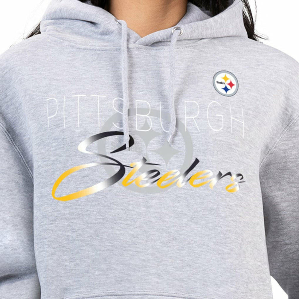 G-III 4Her by Carl Banks Women's Shadow Logo Fleece Pullover Hoodie - Pittsburgh Steelers