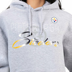 G-III 4Her by Carl Banks Women's Shadow Logo Fleece Pullover Hoodie - Pittsburgh Steelers