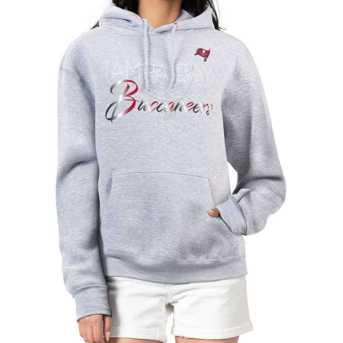 G-III 4Her by Carl Banks Women's Shadow Logo Fleece Pullover Hoodie - Tampa Bay Buccaneers