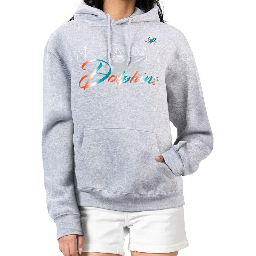 G-III 4Her by Carl Banks Women's Shadow Logo Fleece Pullover Hoodie - Miami Dolphins
