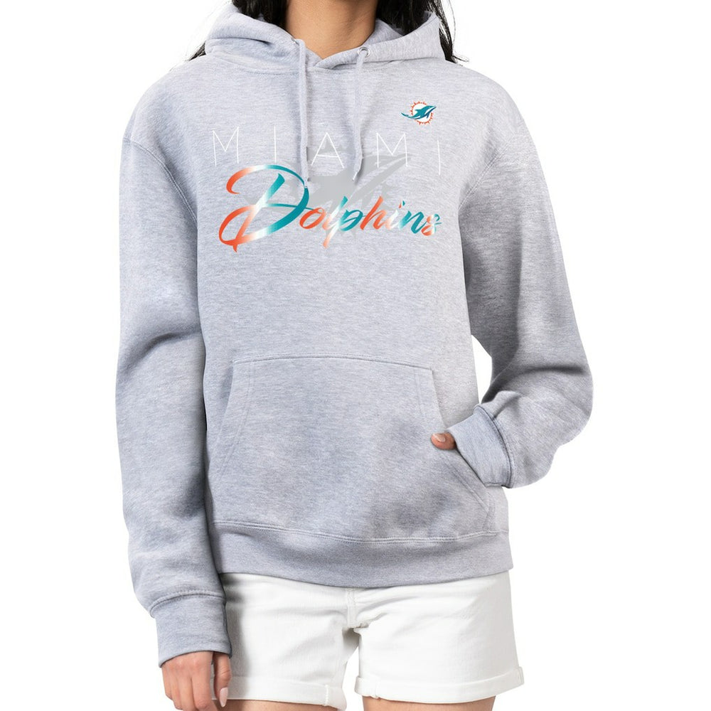 G-III 4Her by Carl Banks Women's Shadow Logo Fleece Pullover Hoodie - Miami Dolphins