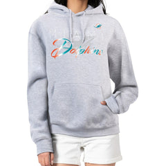 G-III 4Her by Carl Banks Women's Shadow Logo Fleece Pullover Hoodie - Miami Dolphins