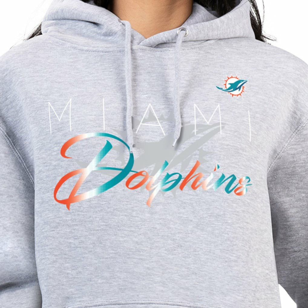 G-III 4Her by Carl Banks Women's Shadow Logo Fleece Pullover Hoodie - Miami Dolphins