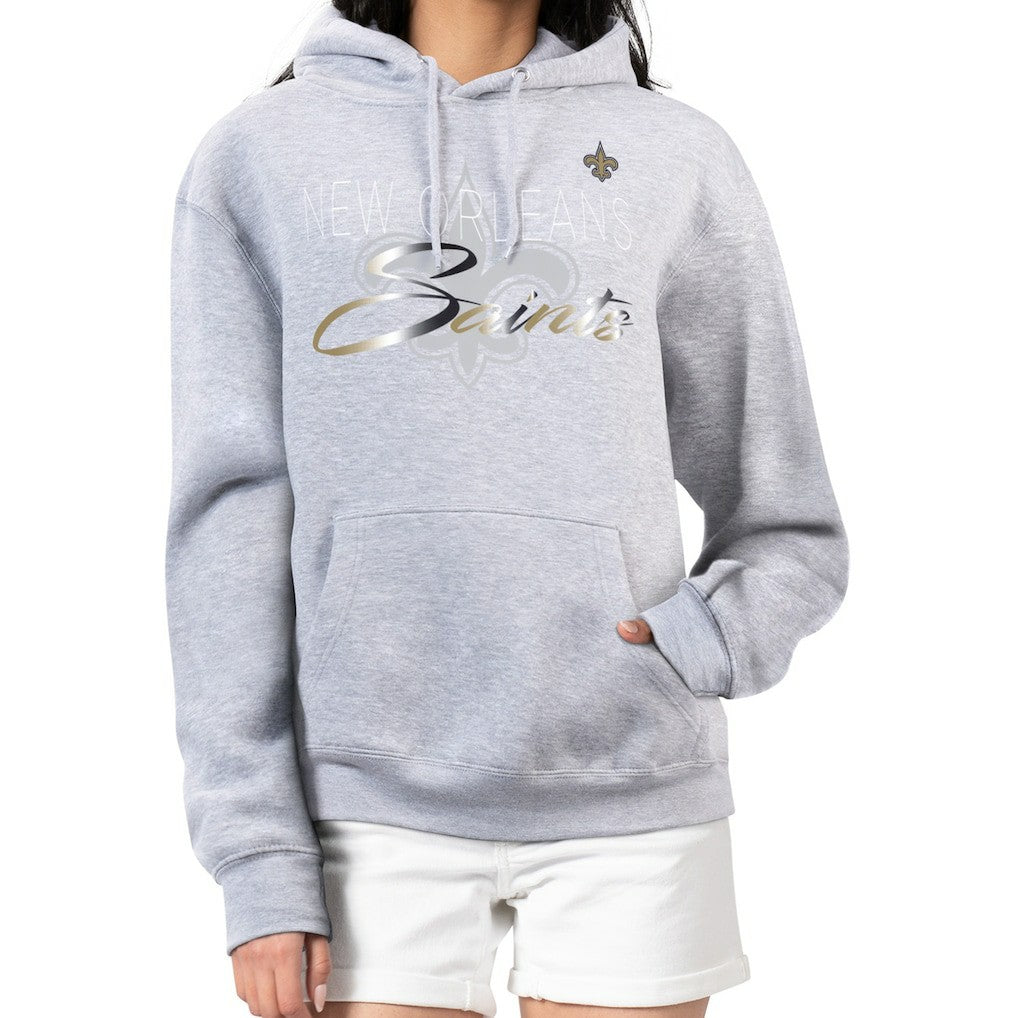 G-III 4Her by Carl Banks Women's Shadow Logo Fleece Pullover Hoodie - New Orleans Saints