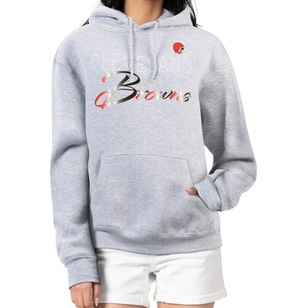 G-III 4Her by Carl Banks Women's Shadow Logo Fleece Pullover Hoodie - Cleveland Browns