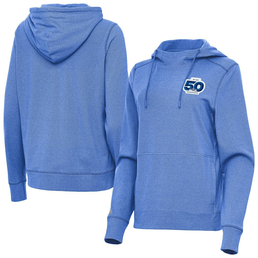 Antigua Women's 50th Season Justice Pullover Hoodie - Seattle Seahawks