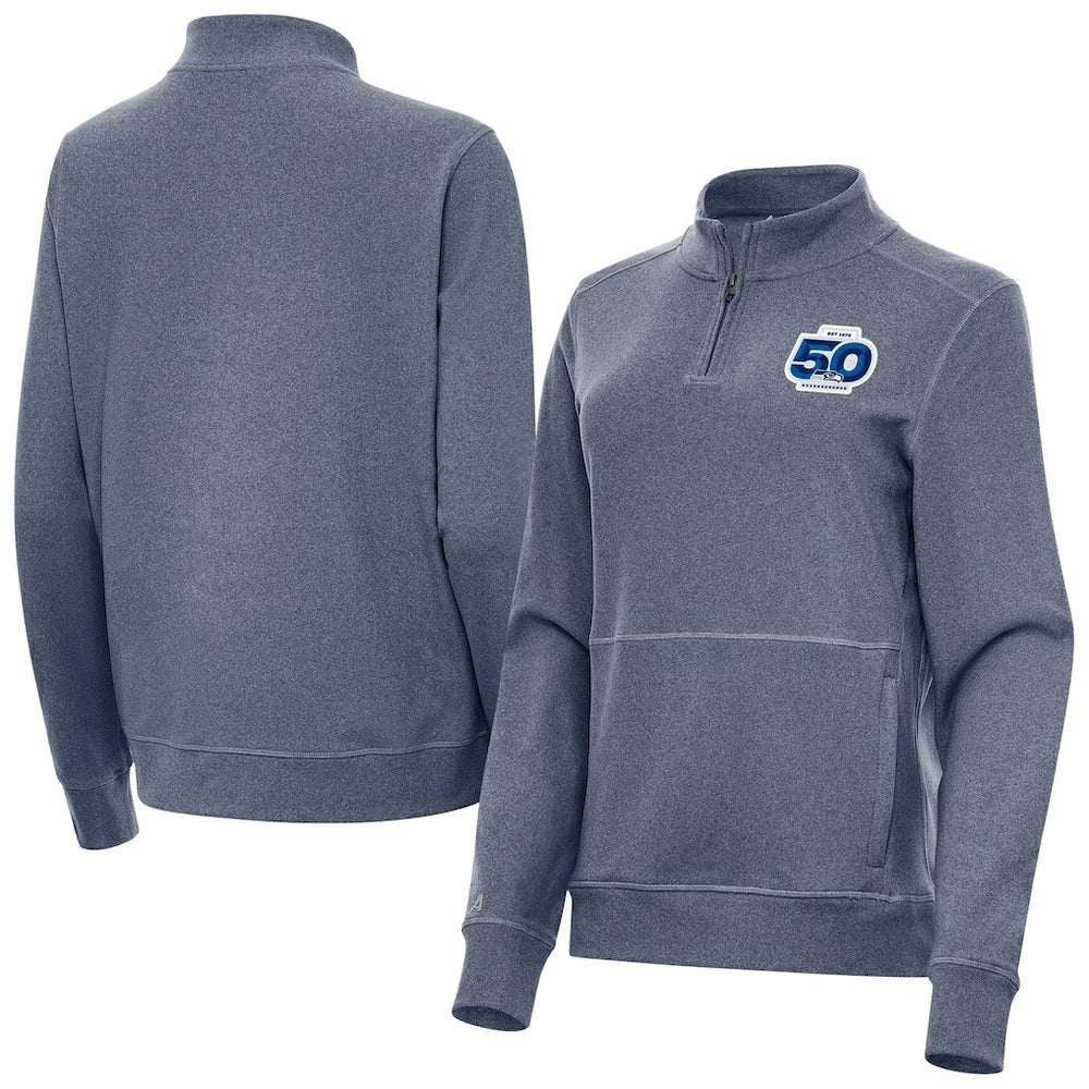 Antigua Women's 50th Season Crush Quarter-Zip Pullover - Seattle Seahawks