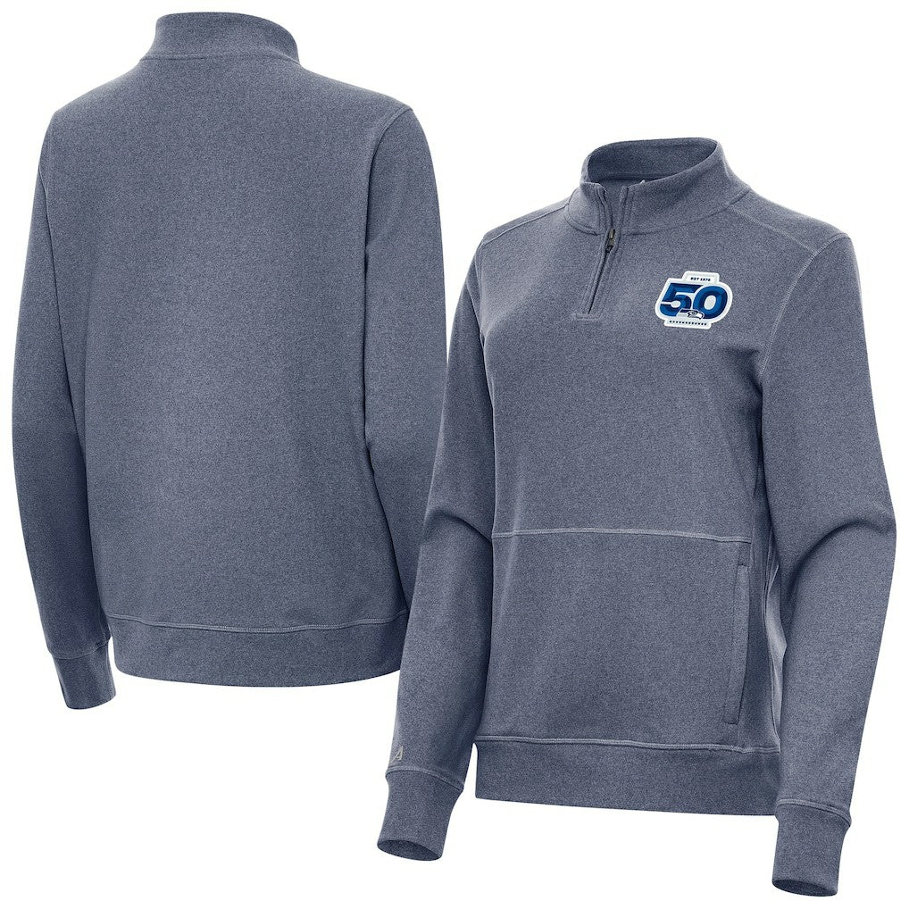 Antigua Women's 50th Season Crush Quarter-Zip Pullover - Seattle Seahawks