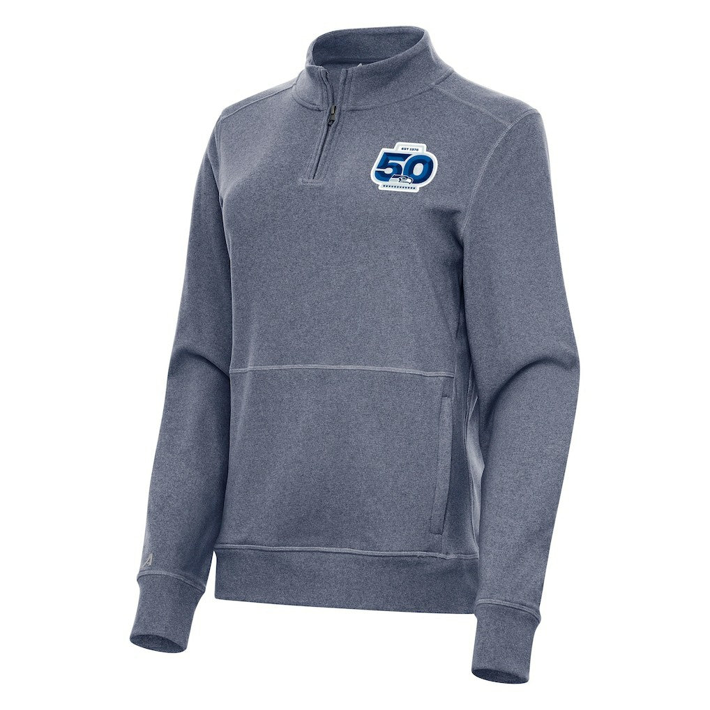 Antigua Women's 50th Season Crush Quarter-Zip Pullover - Seattle Seahawks