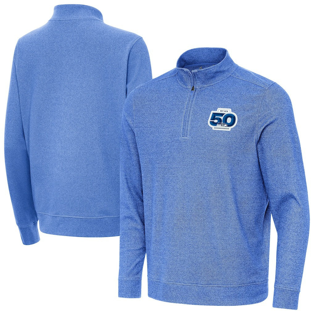 Antigua 50th Season Subtle Quarter-Zip Pullover - Seattle Seahawks