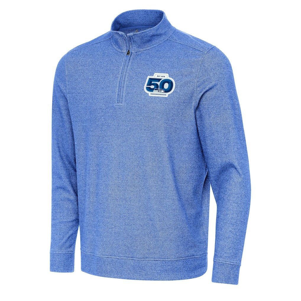 Antigua 50th Season Subtle Quarter-Zip Pullover - Seattle Seahawks