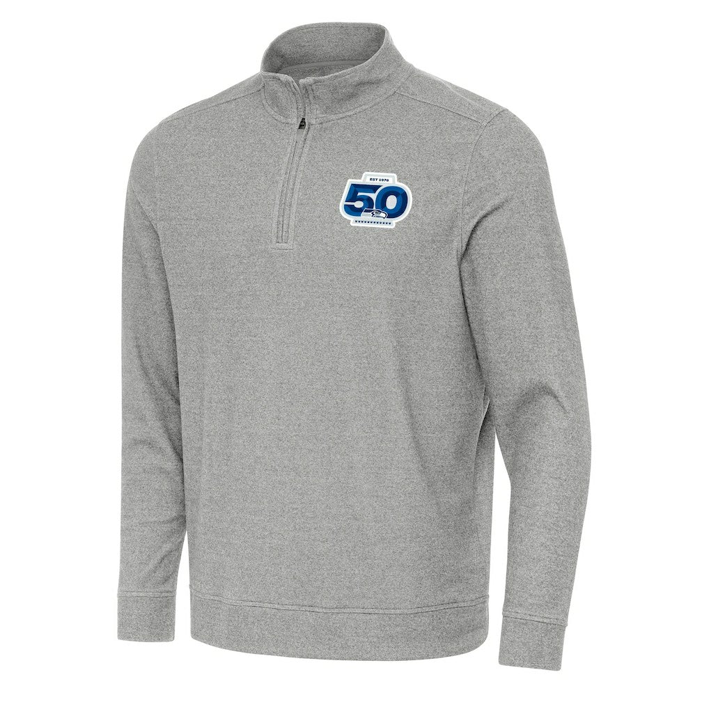 Antigua 50th Season Subtle Quarter-Zip Pullover - Seattle Seahawks