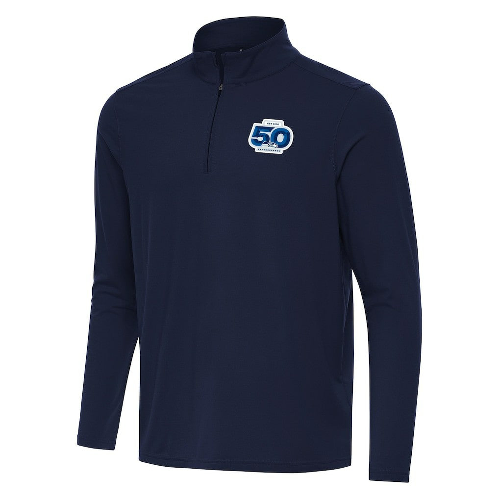 Antigua 50th Season Intent Quarter-Zip Pullover - Seattle Seahawks