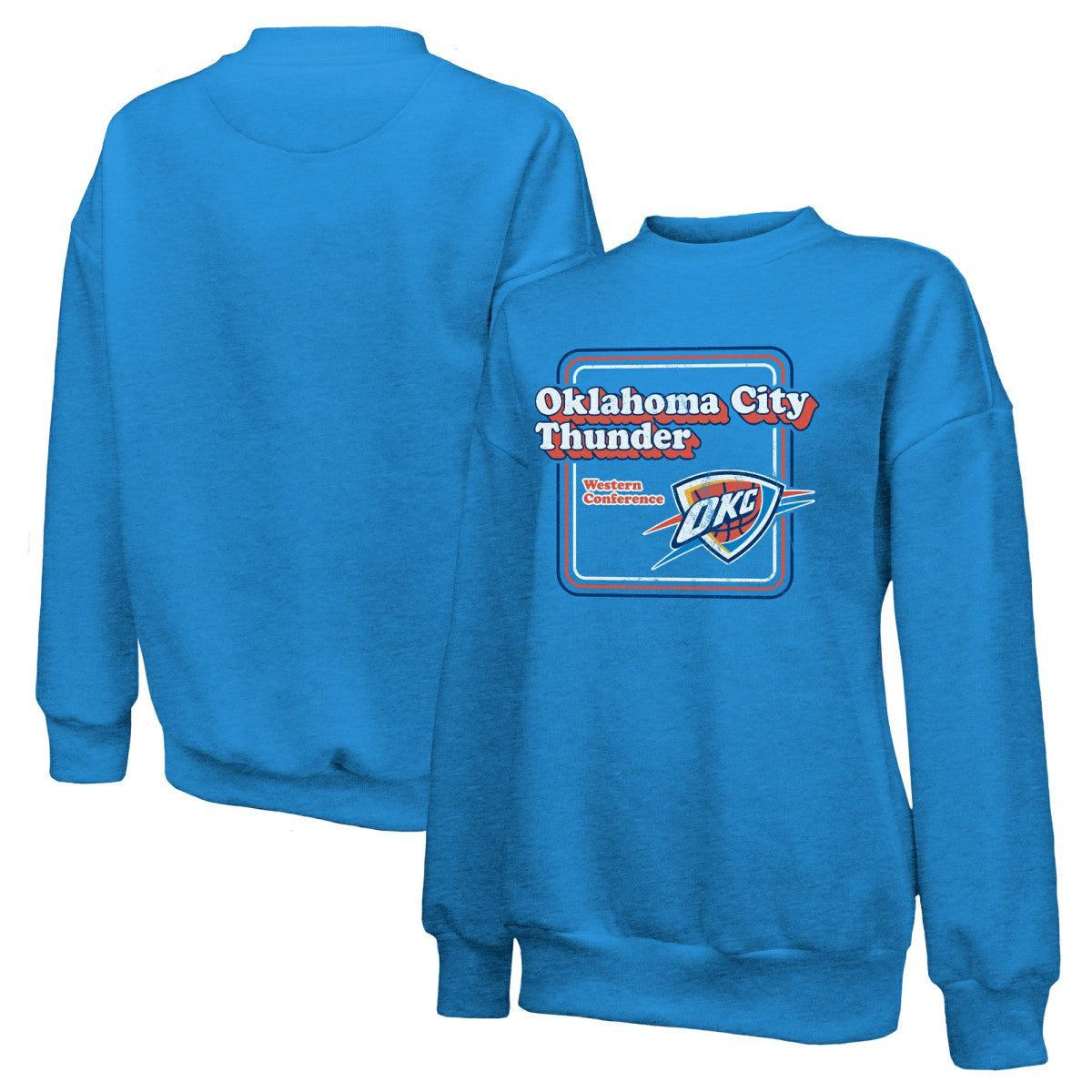 NBA Oklahoma City Thunder Majestic Threads Women's Classic Tri-Blend Pullover Sweatshirt