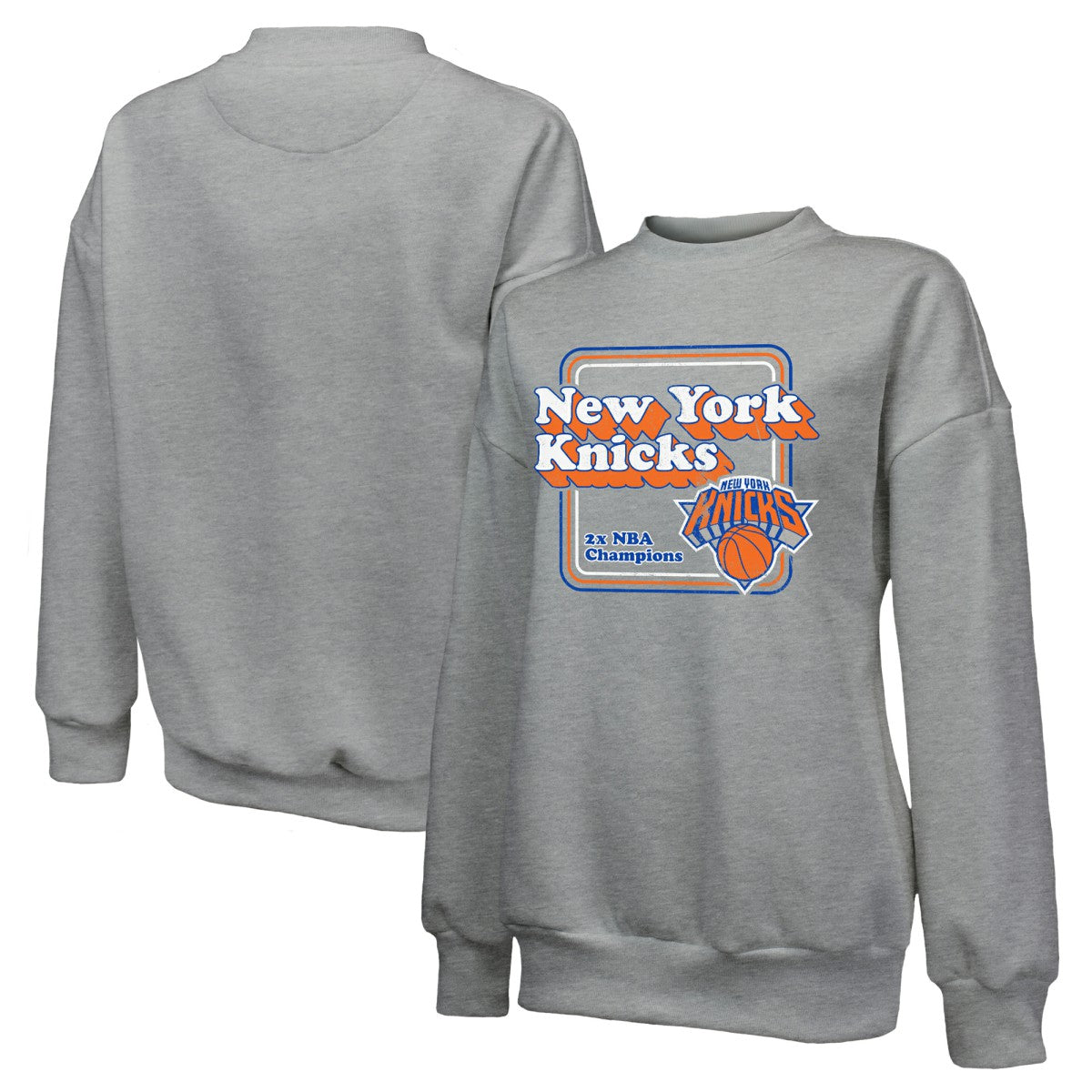 NBA New York Knicks Majestic Threads Women's Classic Tri-Blend Pullover Sweatshirt