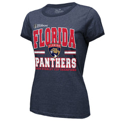 NHL Navy Florida Panthers Majestic Threads Women's 2025 Stanley Cup Champions Tri-Blend Ringer T-Shirt