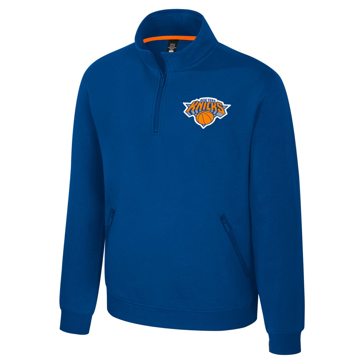 NBA New York Knicks Stadium Essentials Unisex Varsity Trainer Quarter-Zip Pullover