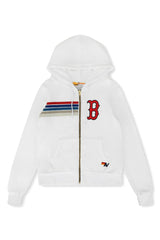 MLB Boston Red Sox Aviator Nation x MLB Unisex Five-Stripe Tri-Blend Full-Zip Hoodie