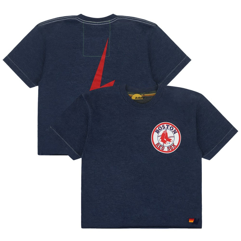 MLB Boston Red Sox Aviator Nation x MLB Women's Cropped Boyfriend Tri-Blend T-Shirt