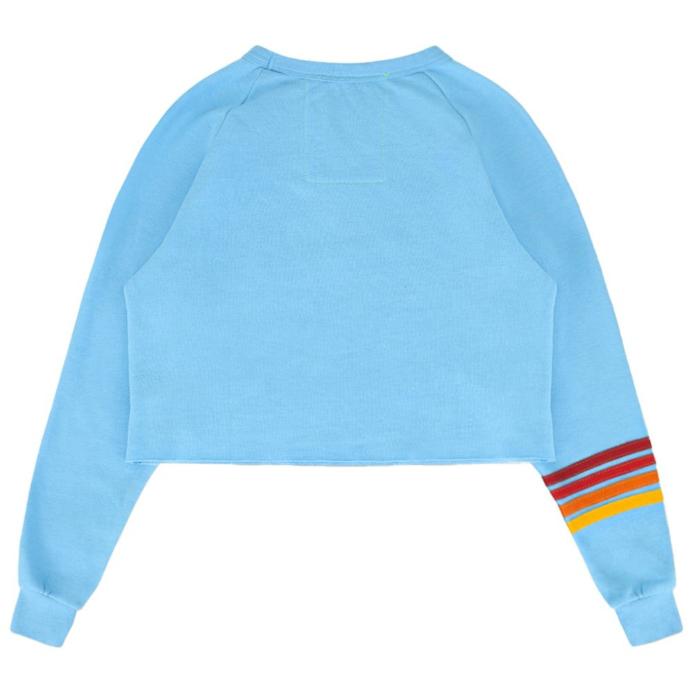 MLB Philadelphia Phillies Aviator Nation x MLB Women's Rugby Stitch Cropped Tri-Blend Sweatshirt