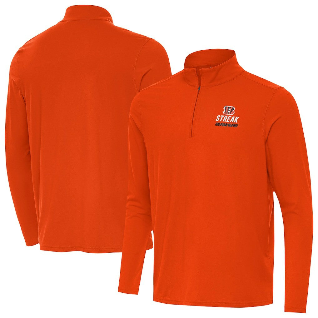 Antigua Streak Intent Quarter-Zip Sweatshirt - Cincinnati Bengals