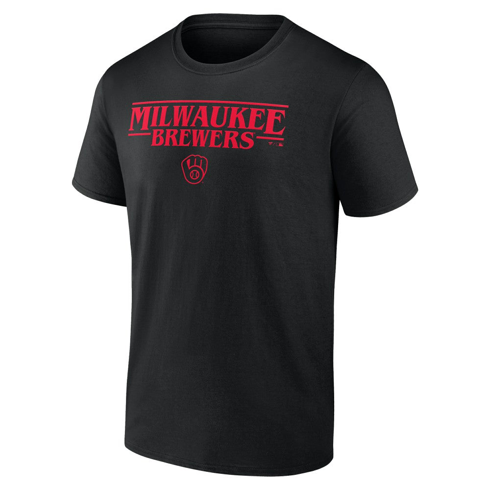 MLB Milwaukee Brewers Stranger Things Logo Lockup T-Shirt