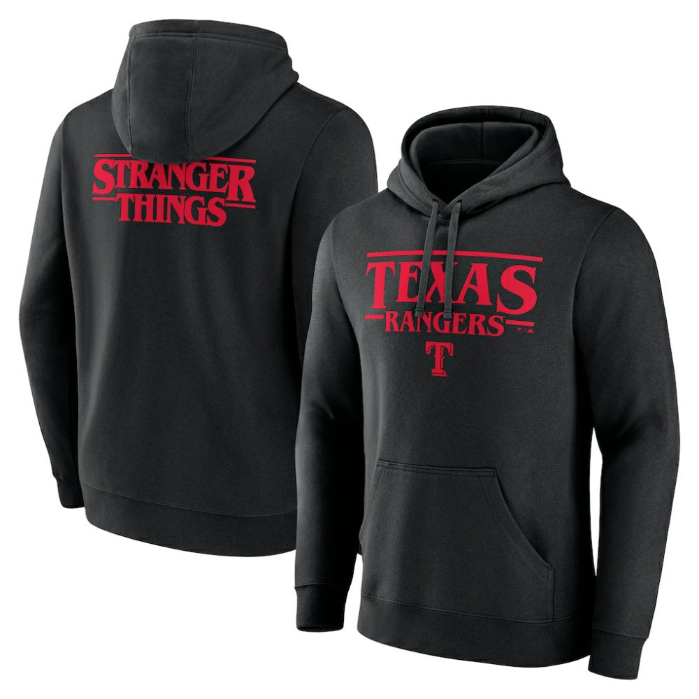 MLB Texas Rangers Stranger Things Logo Lockup Pullover Hoodie