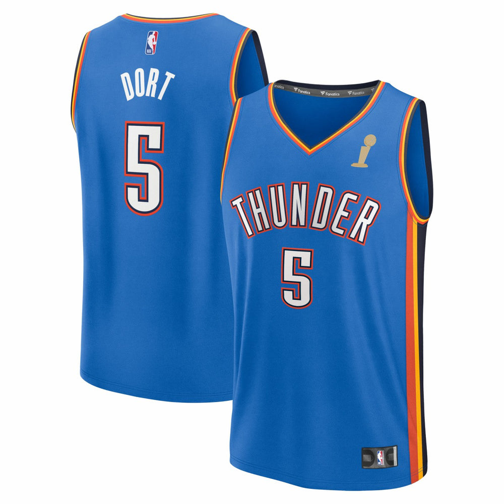 NBA Luguentz Dort Oklahoma City Thunder 2025 NBA Finals Champions Fast Break Replica Player Jersey