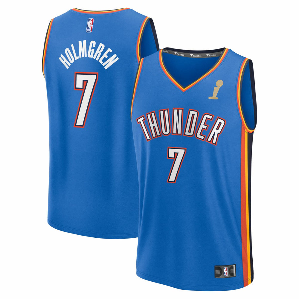 NBA Chet Holmgren Oklahoma City Thunder 2025 NBA Finals Champions Fast Break Replica Player Jersey