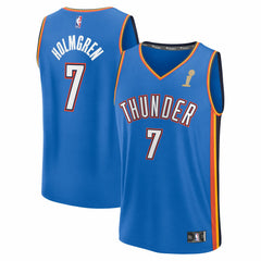 NBA Chet Holmgren Oklahoma City Thunder 2025 NBA Finals Champions Fast Break Replica Player Jersey