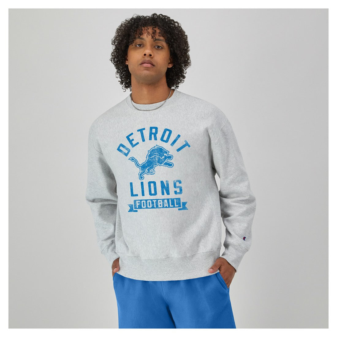 Reverse Weave Fleece Pullover Sweatshirt - Detroit Lions