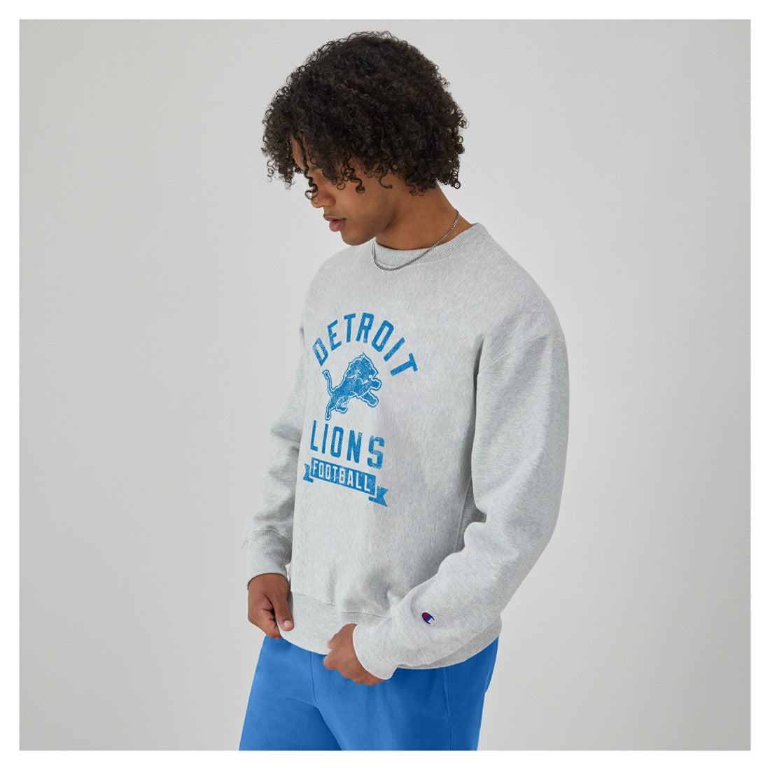Reverse Weave Fleece Pullover Sweatshirt - Detroit Lions