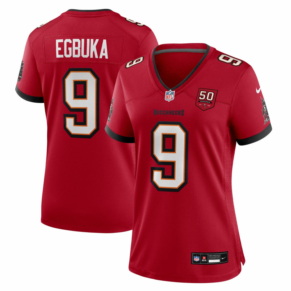 Emeka Egbuka  Women's 50th Season Team Game Jersey - Tampa Bay Buccaneers
