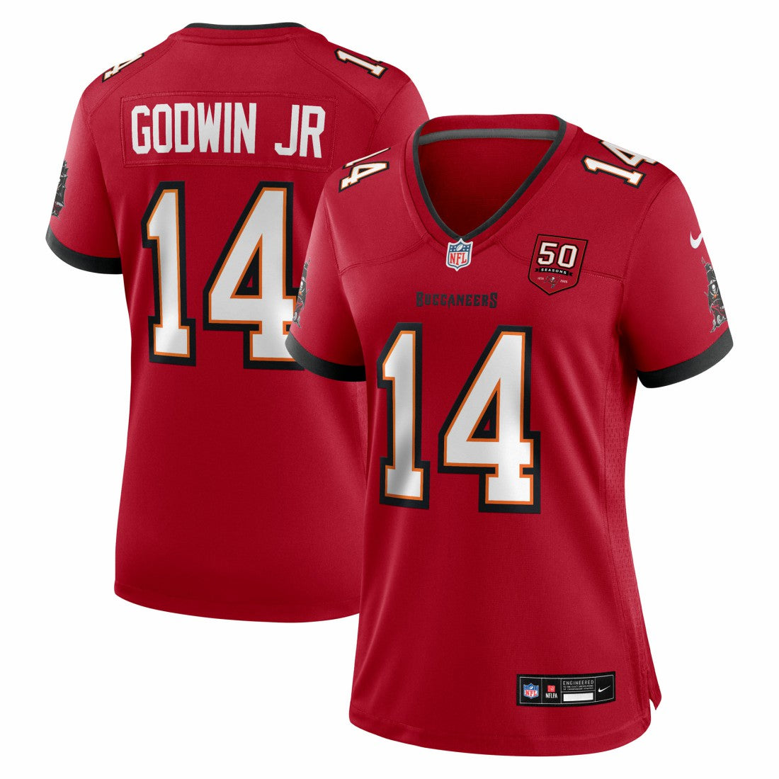 Chris Godwin Jr.  Women's 50th Season Team Game Jersey - Tampa Bay Buccaneers