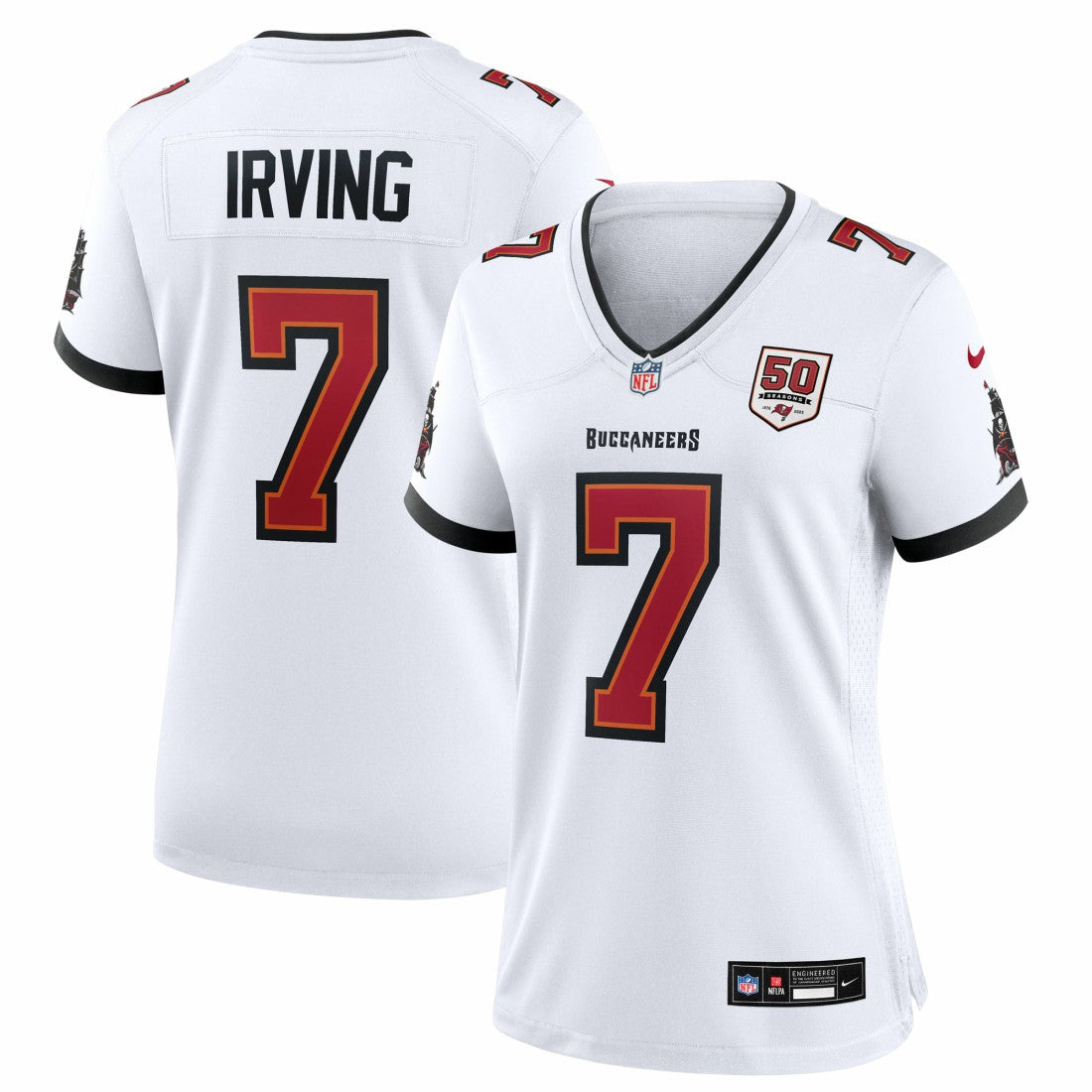 Bucky Irving  Women's 50th Season White Game Jersey - Tampa Bay Buccaneers