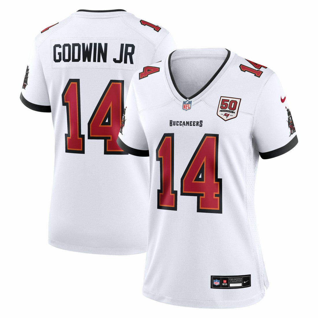 Chris Godwin Jr.  Women's 50th Season White Game Jersey - Tampa Bay Buccaneers